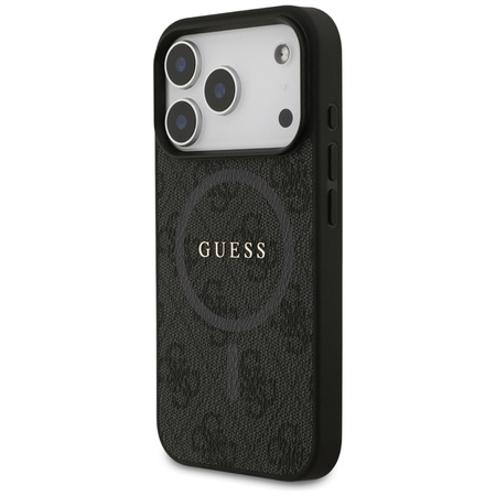 Guess 4G Ring Classic Logo MagSafe - Etui iPhone 17 Pro (czarny) (GUHMP17LG4GFRK)