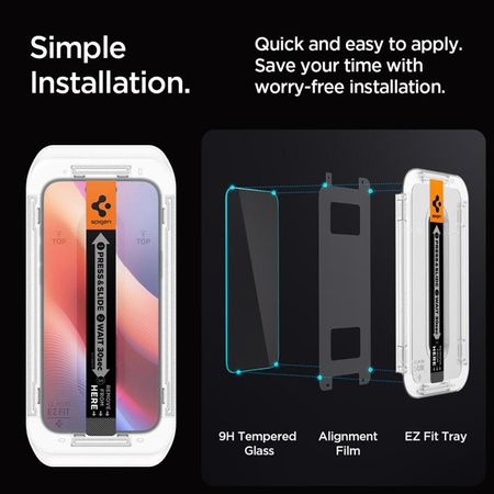 Spigen GLAS.TR EZ FIT Privacy 2-Pack - Szkło hartowane z filtrem prywatyzującym do iPhone 16 Pro Max 2 szt (AGL07908)