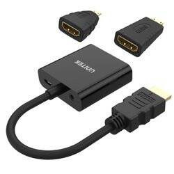 Unitek adapter Micro/Mini HDMI do VGA+audio - czarny (Y-6355)
