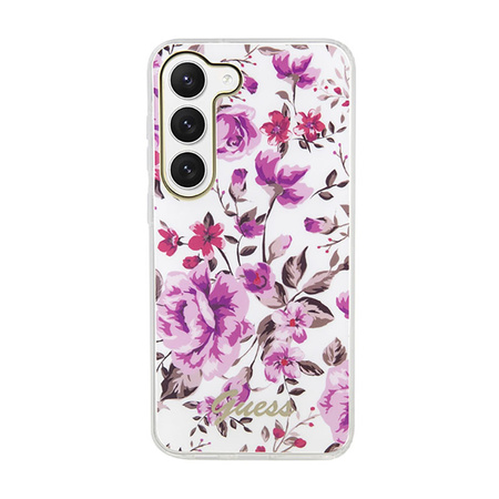 Guess Flower Collection - Etui Samsung Galaxy S23+ (biały) (GUHCS23MHCFWST)