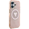Guess IML Metal Glitter 4G Circle Triangle MagSafe - Etui do iPhone 16 (różowy) (GUHMP16SHG4PRTGP)