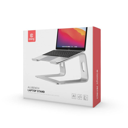 Crong AluBench – Aluminiowa podstawka do laptopa (srebrny) (CRG-ALUBN-SLV)