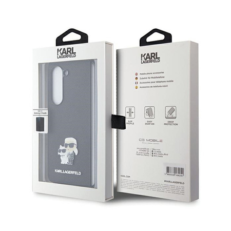 Karl Lagerfeld NFT Saffiano Karl & Choupette Pin - Etui Samsung Galaxy Z Fold 5 (czarny) (KLHCZFD5SAKCNPK)