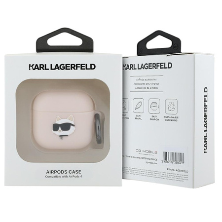 Karl Lagerfeld Silicone Choupette Head 3D - Etui AirPods 4 (różowy) (KLA4RUNCHP)