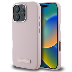 Karl Lagerfeld FW Metal Plate MagSafe - Etui iPhone 16 Pro (różowy) (KLHMP16LPGMSRPP)