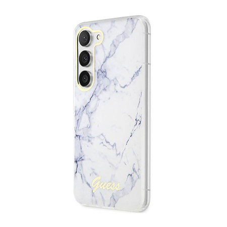 Guess Marble Collection - Etui Samsung Galaxy S23+ (biały) (GUHCS23MPCUMAH)