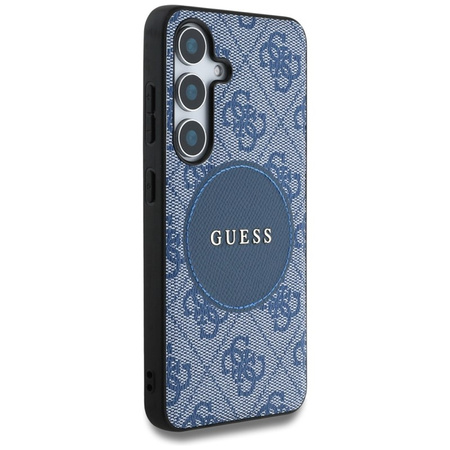 Guess 4G Round Patch Classic Logo MagSafe - Etui do Samsung Galaxy S25+ (niebieski) (GUHMS25MP4PGRSGB)