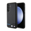 BMW Leather Carbon Blue Line - Etui Samsung Galaxy S24+ (czarny) (BMHCS24M22NBCK)