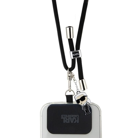 Karl Lagerfeld CBDY Cord - Uniwersalny pasek / smyczka do telefonu (czarny) (KLUCNMSCKIK)