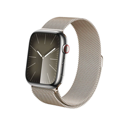 Crong Milano Steel – Pasek ze stali nierdzewnej do Apple Watch 44/45/46/49 mm (szampański) (CRG-44MST-CHP)