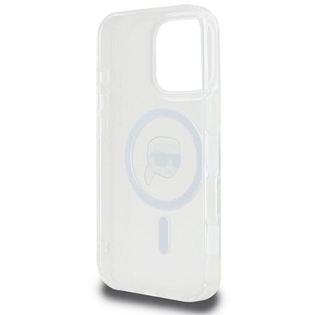 Karl Lagerfeld IML Metal Karl Head MagSafe - Etui iPhone 16 Pro (biały) (KLHMP16LHLSKIH)