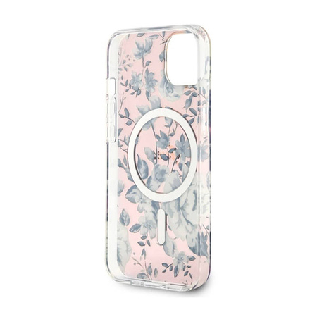 Guess Flower MagSafe - Etui iPhone 14 Plus (Różowy) (GUHMP14MHCFWSP)