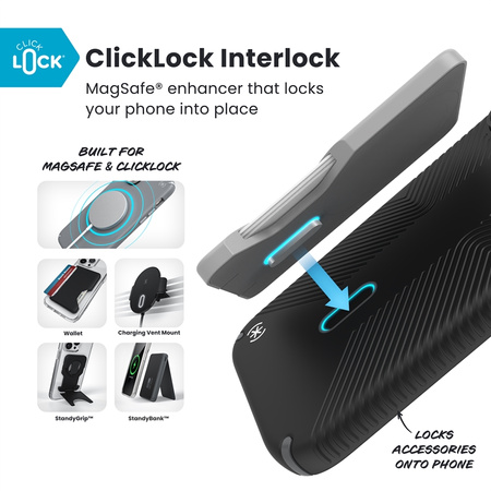 Speck Presidio2 Grip ClickLock & MagSafe - Etui iPhone 17 Pro Max (Black / Slate Grey / White) (150986-D143)