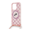 Karl Lagerfeld IML Crossbody Monogram Karl & Choupette Head MagSafe - Etui iPhone 15 Pro (różowy) (KLHMP15LHCKCKLCP)