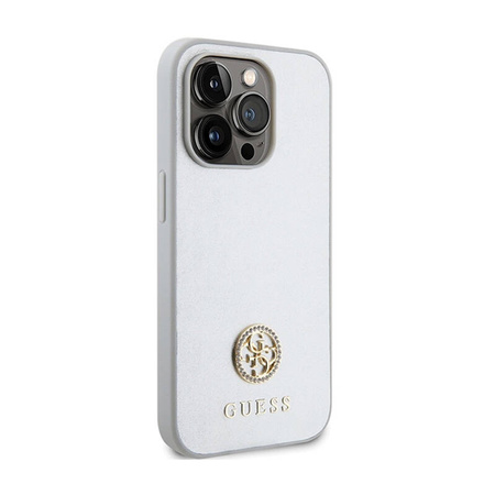 Guess 4G Strass Metal Logo - Etui iPhone 15 Pro (srebrny) (GUHCP15LPS4DGPS)