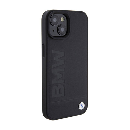 BMW Leather Hot Stamp - Etui iPhone 15 (czarny) (BMHCP15SSLLBK)