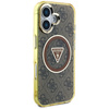 Guess IML Metal Glitter 4G Circle Triangle MagSafe - Etui do iPhone 16 (brązowy) (GUHMP16SHG4PRTGW)