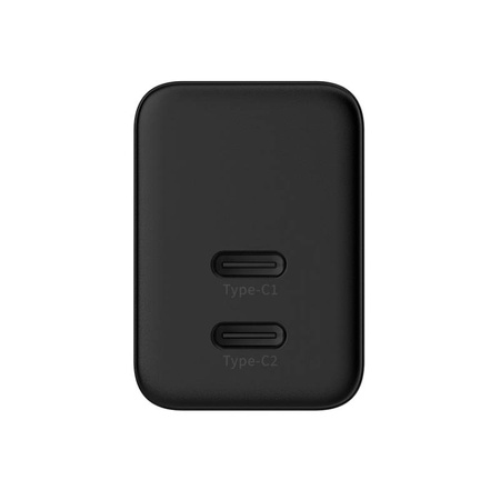 Crong Ultra Compact GaN - Ładowarka sieciowa 2x USB-C 35W PD 3.0 z PPS (czarny) (CRG-GNCC35-BLK)