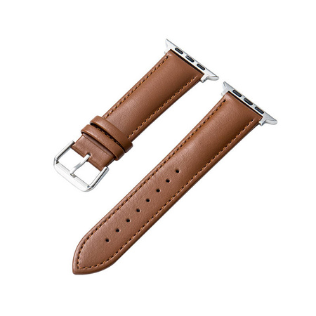 Crong Noble Band - Pasek z naturalnej skóry do Apple Watch 44/45/46/49 mm (Mokka) (CRG-44NOB-MKA)