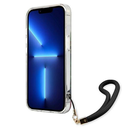 Guess Flower Cord - Etui ze smyczką iPhone 13 mini (Blue) (GUHCP13SHFLSB)