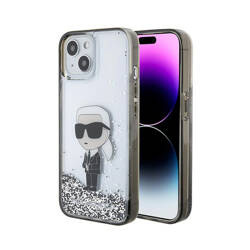 Karl Lagerfeld Liquid Glitter Ikonik - Etui iPhone 15 (przezroczysty) (KLHCP15SLKKNSK)