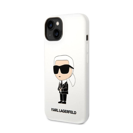 Karl Lagerfeld Silicone NFT Ikonik - Etui iPhone 14 Plus (biały) (KLHCP14MSNIKBCH)