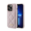 Guess Quilted Metal Logo - Etui iPhone 15 Pro Max (różowy) (GUHCP15XPSQSQSP)