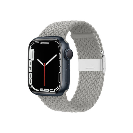 Crong Wave Band – Pleciony pasek do Apple Watch 38/40/41/42 mm (jasny szary) (CRG-40WAV-CMP)