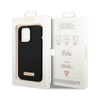 Guess Silicone Logo Plate MagSafe - Etui iPhone 14 Pro Max (czarny) (GUHMP14XSBPLK)