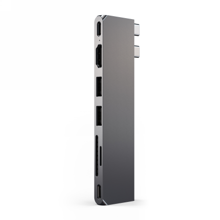 Satechi Pro Hub Slim - aluminiowy hub z podwójnym USB-C do MacBook (USB 4, HDMI, 2x USB-A, SD/microSD, USB-C) - gwiezdna szarość (ST-HUCPHSM)