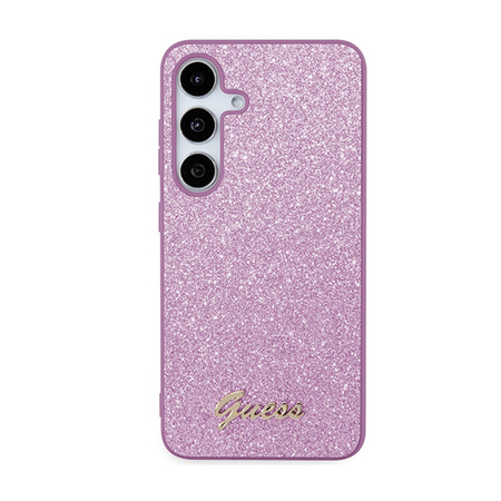 Guess Glitter Flakes Metal Logo Case - Etui Samsung Galaxy S24 (fioletowy) (GUHCS24SHGGSHU)