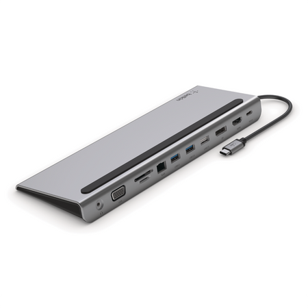 Belkin USB-C Connect 11-in-1 Universal Pro Dock - wieloportowy hub - szary (INC014BTSGY)