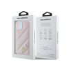 Karl Lagerfeld Diagonal Quilted Script - Etui iPhone 15 / 14 / 13 (różowy) (KLHCP15SPQDSMGP)
