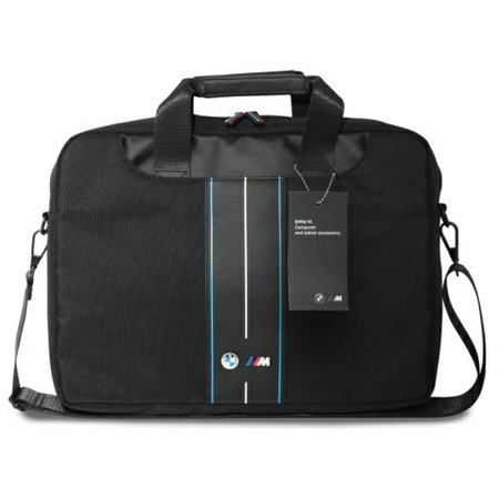 BMW Nylon Blue Stripe - Torba na notebooka 16" (czarny) (BMCB15COMPVSKL)