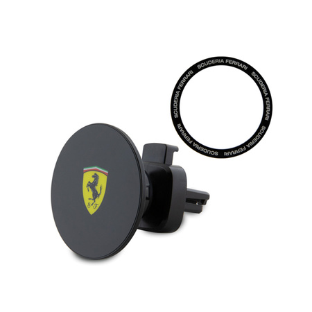 Ferrari MagSafe Printed Shield - Magnetyczny uchwyt samochodowy (czarny) (FECHMMAK)