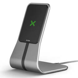 XVIDA (POWER 2) Wireless Charging Desk Stand - Ładowarka indukcyjna Qi 7.5W na biurko, aluminium (srebrny) (W2-DESKM-01SI-EU)