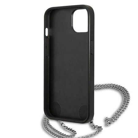 Karl Lagerfeld Leather Textured and Chain - Etui iPhone 13 mini (czarny) (KLHCP13SPMK)