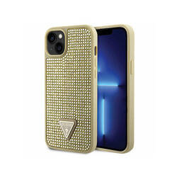 Guess Rhinestone Triangle - Etui iPhone 14 (złoty) (GUHCP14SHDGTPD)
