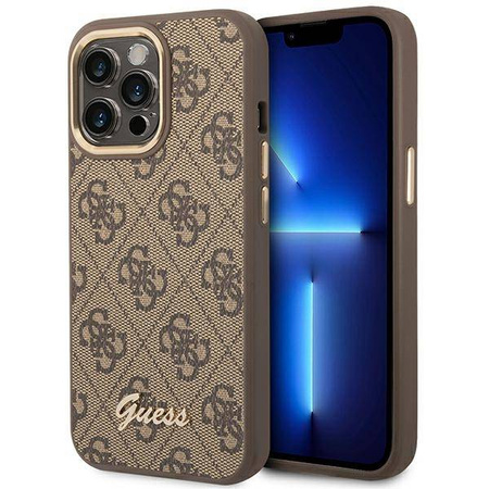 Guess 4G Metal Camera Outline Case – Etui iPhone 14 Pro Max (Brązowy) (GUHCP14XHG4SHW)