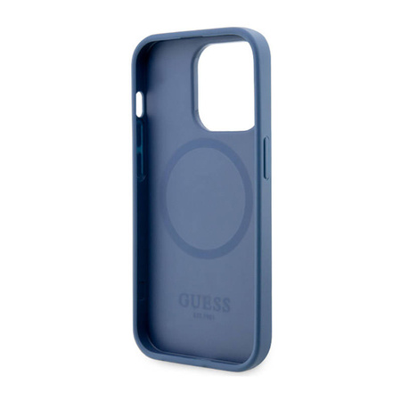 Guess 4G Printed Stripes MagSafe - Etui iPhone 14 Pro (Niebieski) (GUHMP14LP4RPSB)