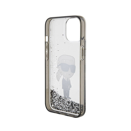 Karl Lagerfeld Liquid Glitter Ikonik - Etui iPhone 15 (przezroczysty) (KLHCP15SLKKNSK)