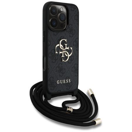Guess 4G Big Logo Cord Strap Crossbody - Etui do iPhone 16 Pro (czarny) (GUHCP16LP4GMGCRK)
