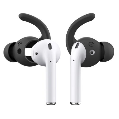 KeyBudz EarBuddyz Ultra - silikonowe nakładki do AirPods 1/2 (black) (RT_EBU_AS_BLK)