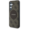 Guess 4G Round Patch Classic Logo MagSafe - Etui do Samsung Galaxy S25 (brązowy) (GUHMS25SP4PGRSGW)