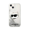 Karl Lagerfeld Liquid Glitter NFT Choupette Head - Etui iPhone 14 Plus (srebrny) (KLHCP14MLNCHCS)