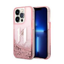 Karl Lagerfeld Liquid Glitter Big Logo Case - Etui iPhone 14 Pro (różowy) (KLHCP14LLBKLCP)
