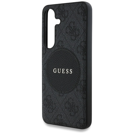 Guess 4G Round Patch Classic Logo MagSafe - Etui do Samsung Galaxy S25+ (czarny) (GUHMS25MP4PGRSGK)
