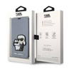 Karl Lagerfeld Booktype NFT Saffiano Karl & Choupette - Etui iPhone 14 Pro (Srebrny) (KLBKP14LSANKCPG)