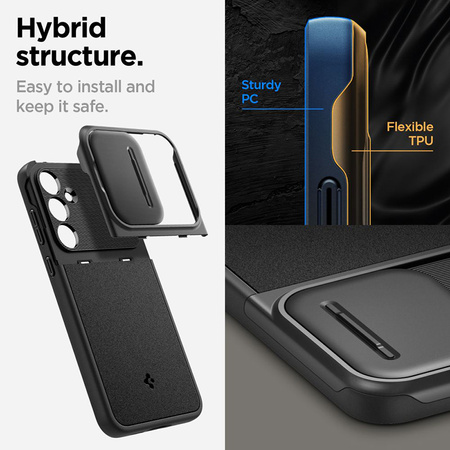Spigen Optik Armor - Etui do Samsung Galaxy A55 5G (Czarny) (ACS07535)