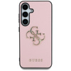 Guess Grained Big 4G Logo Small Classic Logo - Etui do Samsung Galaxy S25 (różowy) (GUHCS25SPGT4MBP)